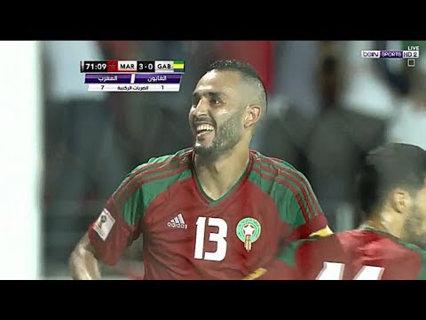 بالفيديو  الهدف الثالث لأسود الأطلس في مرمي المنتخب الغابوني